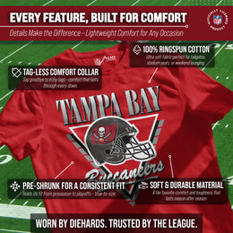 Tampa Bay Buccaneers NFL Adult Retro Triangle Unisex T-Shirt - Red