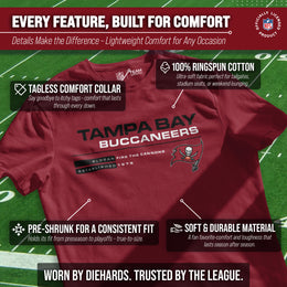 Tampa Bay Buccaneers Adult NFL Speed Stat Sheet T-Shirt - Cardinal