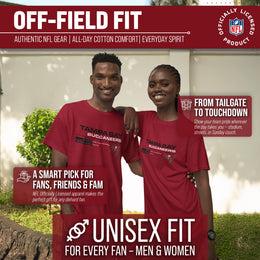 Tampa Bay Buccaneers Adult NFL Speed Stat Sheet T-Shirt - Cardinal