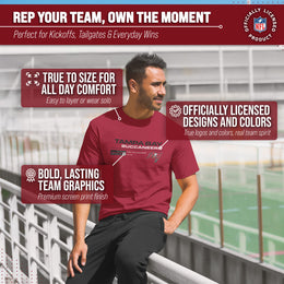 Tampa Bay Buccaneers Adult NFL Speed Stat Sheet T-Shirt - Cardinal