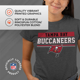 Tampa Bay Buccaneers NFL Women's Team Block Charcoal Tagless T-Shirt - Charcoal