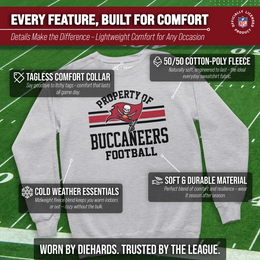 Tampa Bay Buccaneers NFL Adult Property Of Crewneck Fleece Sweatshirt - Sport Gray