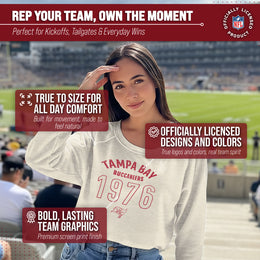 Tampa Bay Buccaneers NFL Womens Big Date Slouchy Crewneck - Natural