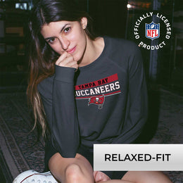 Tampa Bay Buccaneers NFL Women's Plus Size Team Block Charcoal Crewneck - Charcoal