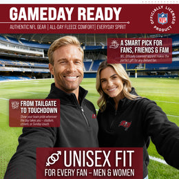 Tampa Bay Buccaneers NFL Adult Unisex Team Logo Quarter Zip Pullover Sweatshirt - Black