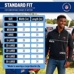 Tampa Bay Buccaneers NFL Adult Unisex Team Logo Quarter Zip Pullover Sweatshirt - Black