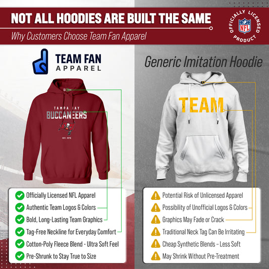 Tampa Bay Buccaneers Adult NFL Diagonal Fade Fleece Hooded Sweatshirt - Cardinal