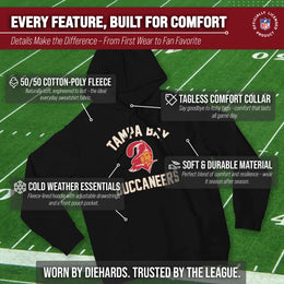 Tampa Bay Buccaneers NFL Adult Unisex Retro Gameday Ultra Soft Fleece Hooded Sweatshirt - Black