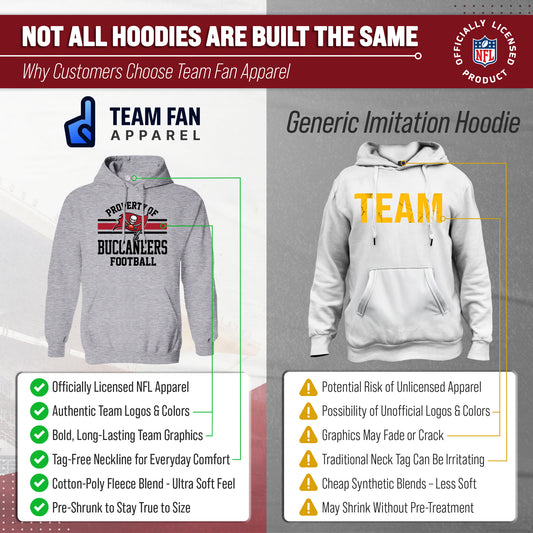 Tampa Bay Buccaneers NFL Adult Property Of Hooded Sweatshirt - Sport Gray