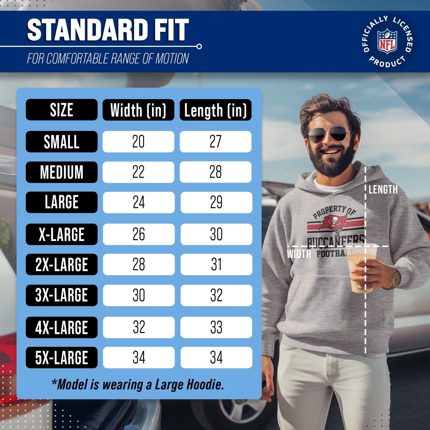 Tampa Bay Buccaneers NFL Adult Property Of Hooded Sweatshirt - Sport Gray