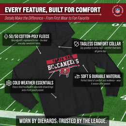 Tampa Bay Buccaneers NFL Adult Gameday Charcoal Hooded Sweatshirt - Charcoal