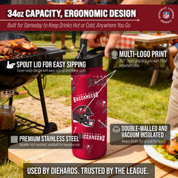 Tampa Bay Buccaneers NFL 34Oz Native Quencher Water Bottle - Red