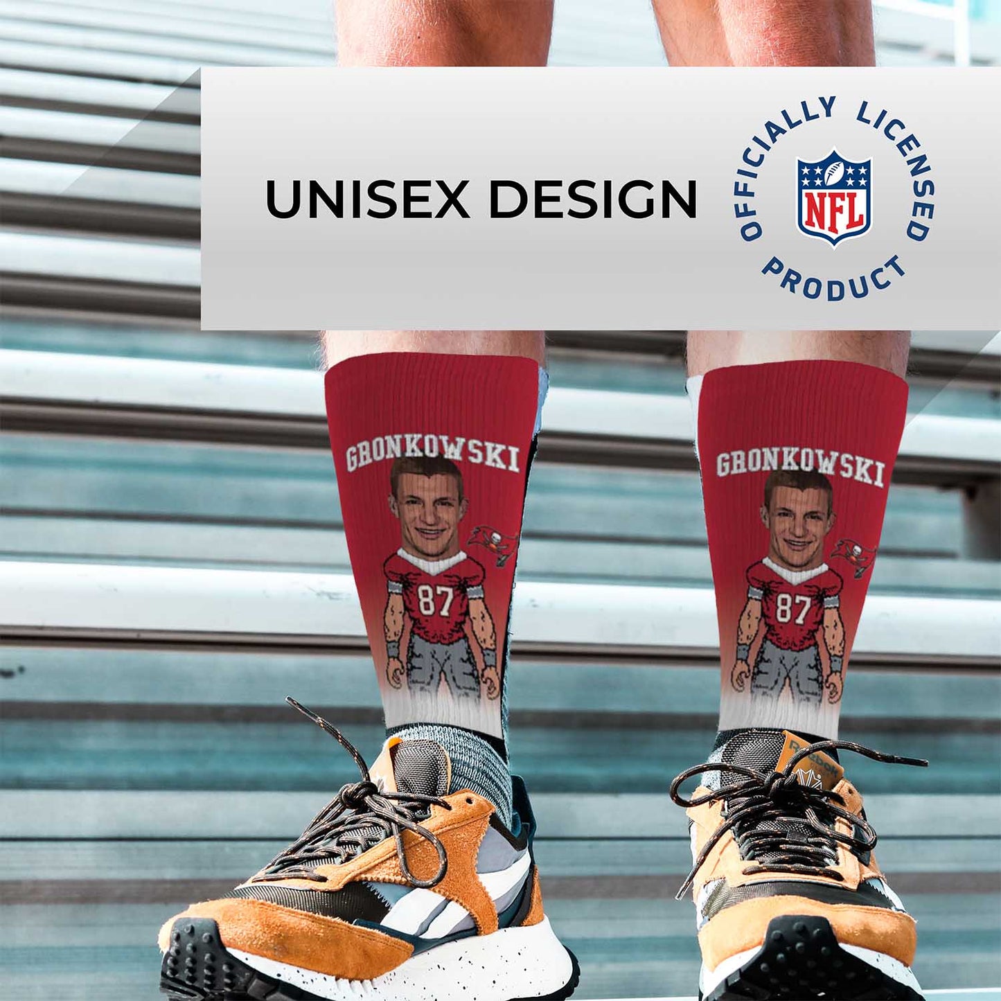 Tampa Bay Buccaneers NFL Adult V Curve MVP Player Crew Socks - Cardinal