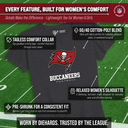 Tampa Bay Buccaneers Women's NFL Ultimate Fan Logo Short Sleeve T-Shirt - Black