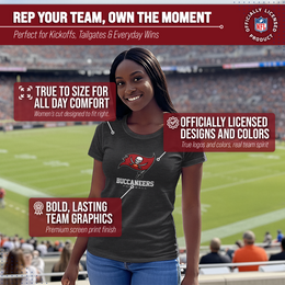 Tampa Bay Buccaneers Women's NFL Ultimate Fan Logo Short Sleeve T-Shirt - Black