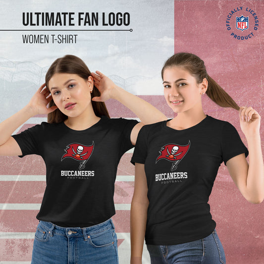 Tampa Bay Buccaneers Women's NFL Ultimate Fan Logo Short Sleeve T-Shirt - Black