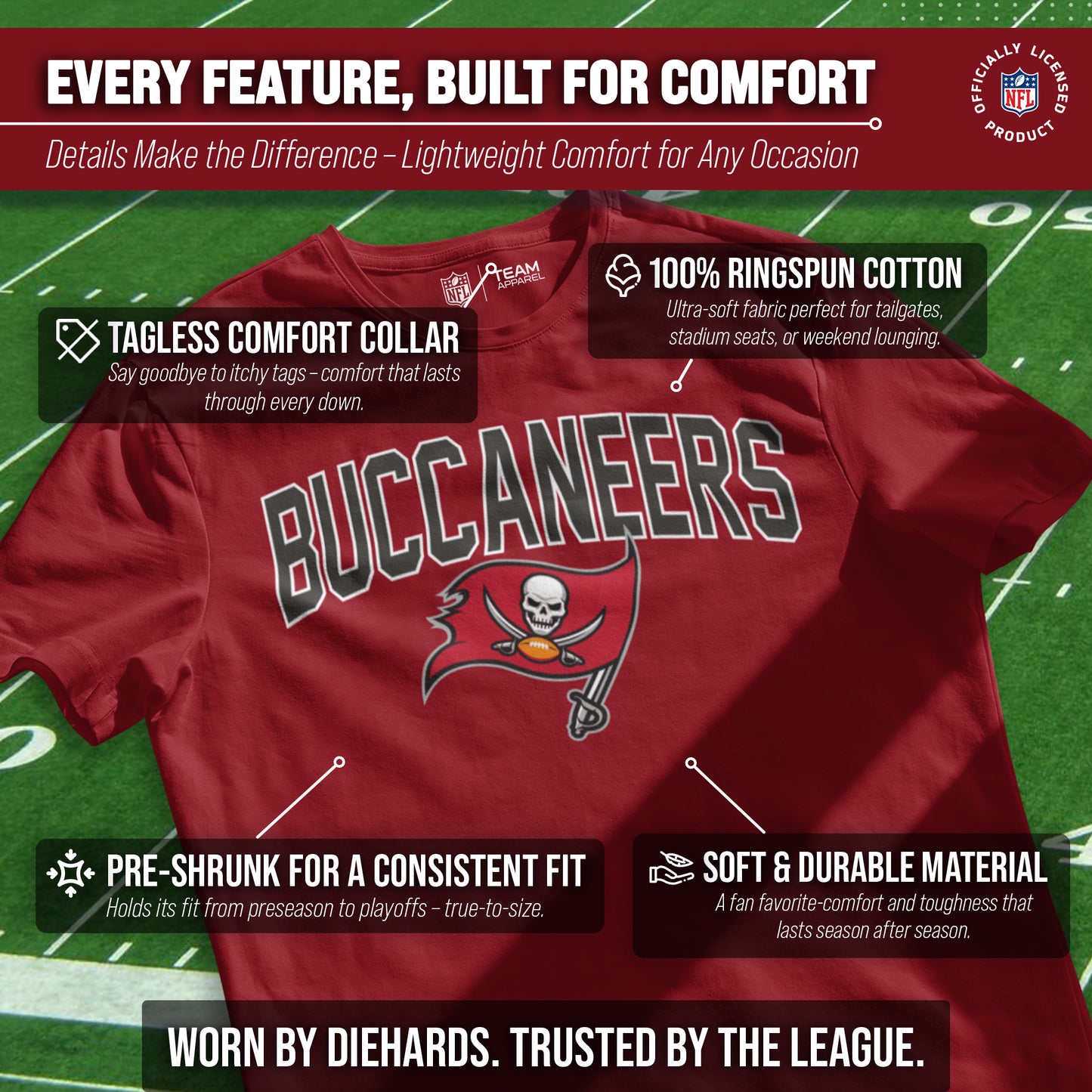 Tampa Bay Buccaneers NFL Home Team Tee - Cardinal