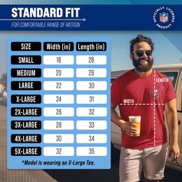 Tampa Bay Buccaneers NFL Pro Football Final Countdown Adult Cotton-Poly Short Sleeved T-Shirt For Men & Women - Cardinal