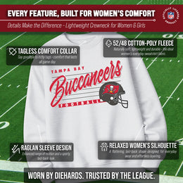 Tampa Bay Buccaneers Womens NFL Scrimmage Line Crewneck Pullover - Gray Heather