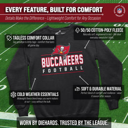 Tampa Bay Buccaneers NFL Adult True Fan Crewneck Sweatshirt - Charcoal