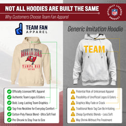 Tampa Bay Buccaneers Ladies NFL Starstruck Fleece Pullover Hooded Sweatshirt - Cream