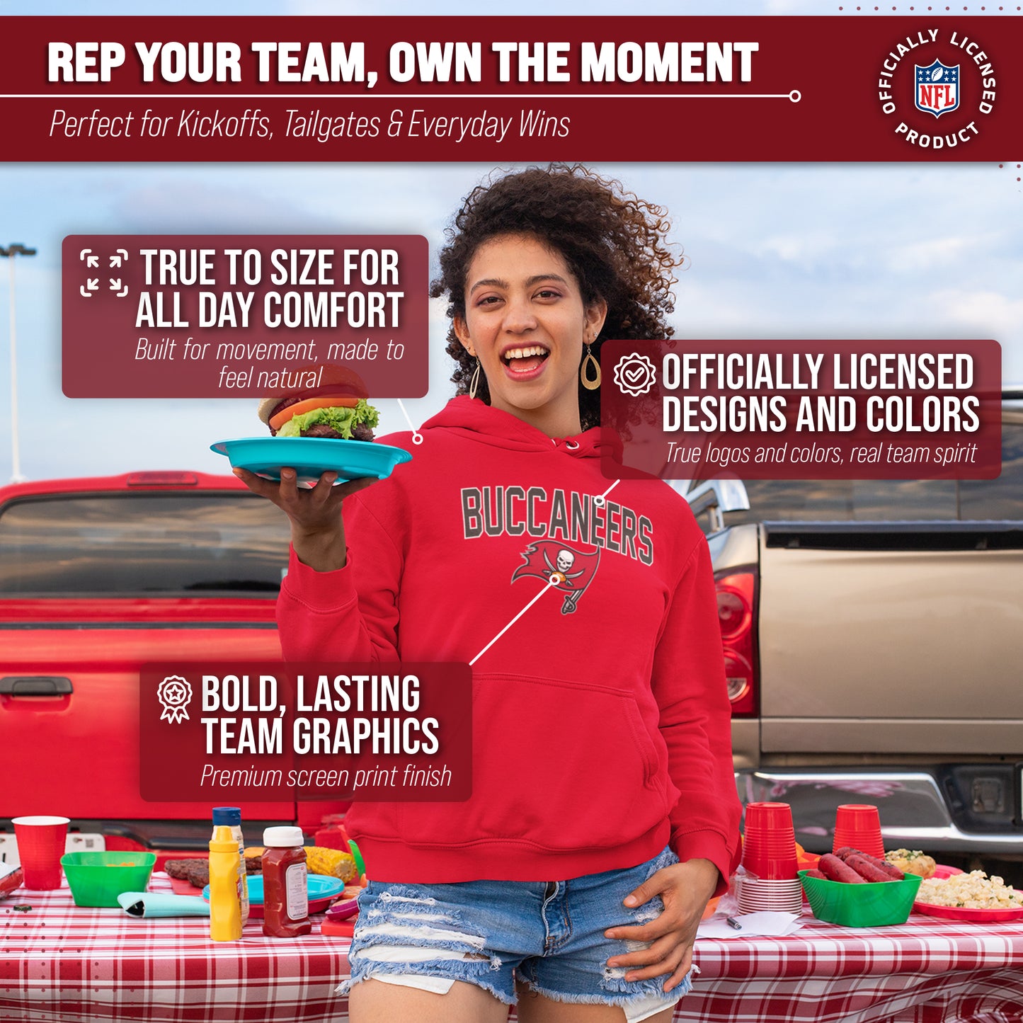 Tampa Bay Buccaneers NFL Home Team Hoodie - Cardinal