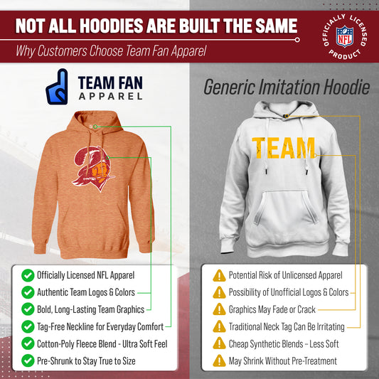 Tampa Bay Buccaneers NFL Adult Unisex Modern Throwback Ultra Soft Fleece Hooded Sweatshirt - Orange