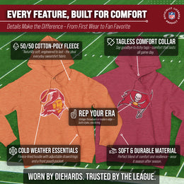 Tampa Bay Buccaneers NFL Adult Unisex Modern Throwback Ultra Soft Fleece Hooded Sweatshirt - Orange