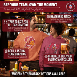 Tampa Bay Buccaneers NFL Adult Unisex Modern Throwback Ultra Soft Fleece Hooded Sweatshirt - Orange