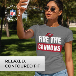 Tampa Bay Buccaneers NFL Womens Team Slogan Short Sleeve Tshirt - Sport Gray