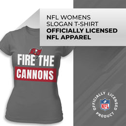 Tampa Bay Buccaneers NFL Womens Team Slogan Short Sleeve Tshirt - Sport Gray