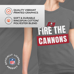 Tampa Bay Buccaneers NFL Womens Team Slogan Short Sleeve Tshirt - Sport Gray