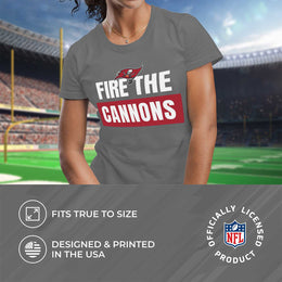 Tampa Bay Buccaneers NFL Womens Team Slogan Short Sleeve Tshirt - Sport Gray