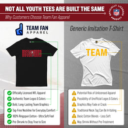 Tampa Bay Buccaneers NFL Youth Repeating Logo Football T-Shirt Unisex Tag Free Comfortable - Black