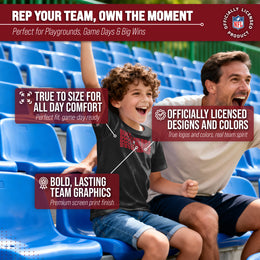 Tampa Bay Buccaneers NFL Youth Repeating Logo Football T-Shirt Unisex Tag Free Comfortable - Black