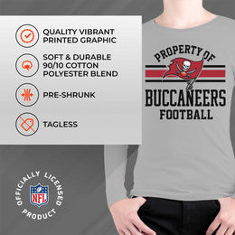Tampa Bay Buccaneers NFL Youth Property Of Long Sleeve Lightweight T Shirt - Sport Gray