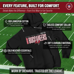 Tampa Bay Buccaneers NFL Youth Modern Endzone Football Fleece Hooded Sweatshirt - Black