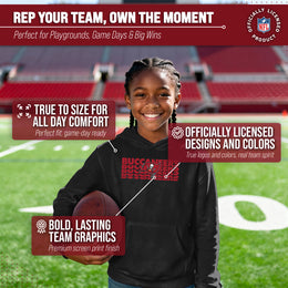 Tampa Bay Buccaneers NFL Youth Repeating Logo Football Fleece Hooded Sweatshirt - Black