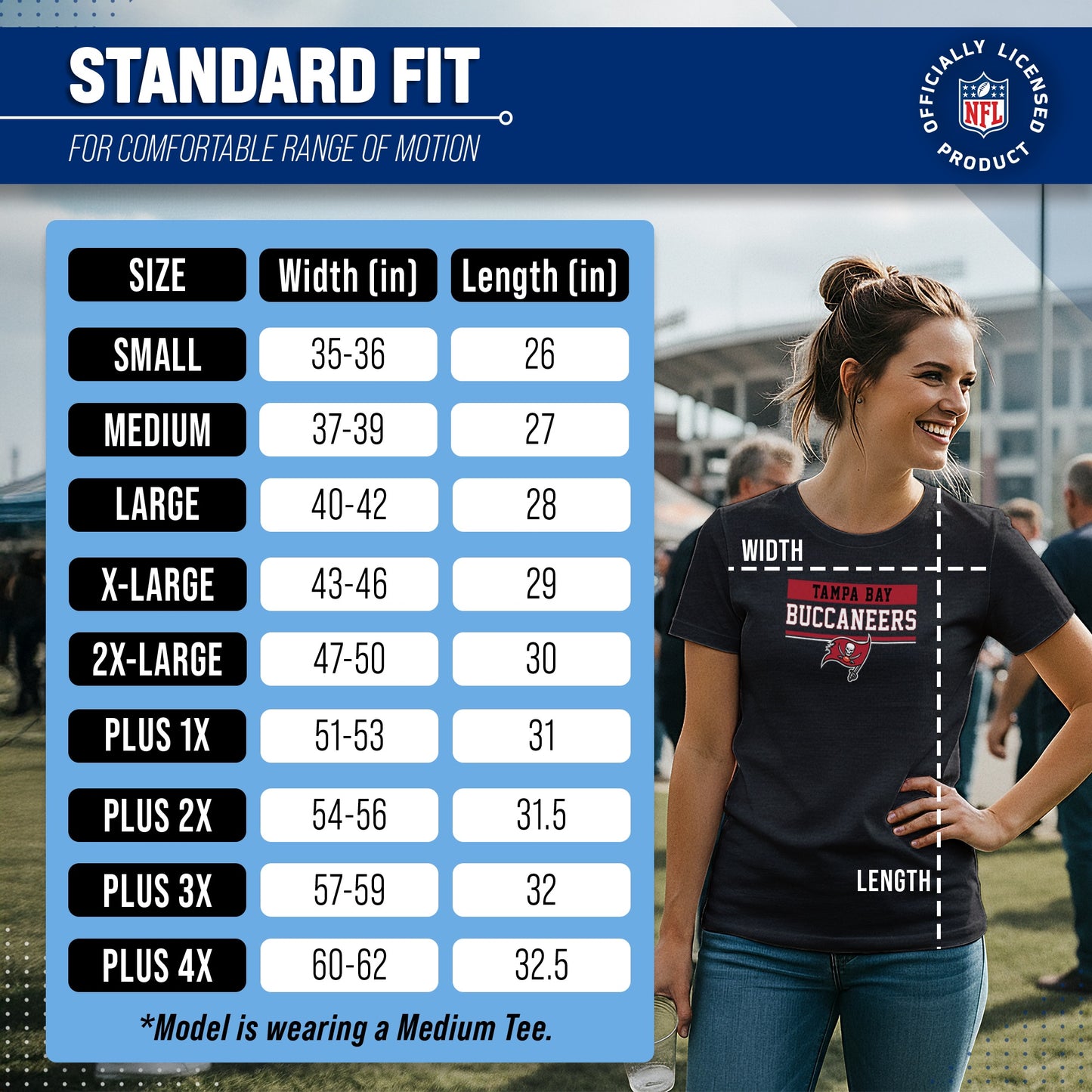 Tampa Bay Buccaneers NFL Women's Team Block Charcoal Tagless T-Shirt - Charcoal