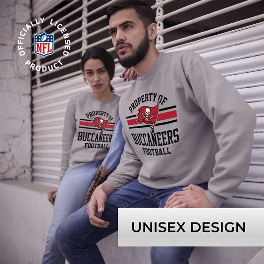 Tampa Bay Buccaneers NFL Adult Property Of Crewneck Fleece Sweatshirt - Sport Gray