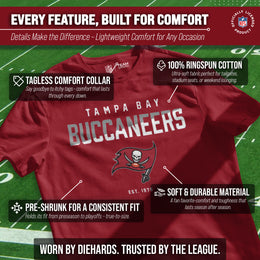 Tampa Bay Buccaneers Adult NFL Diagonal Fade Color Block T-Shirt - Cardinal