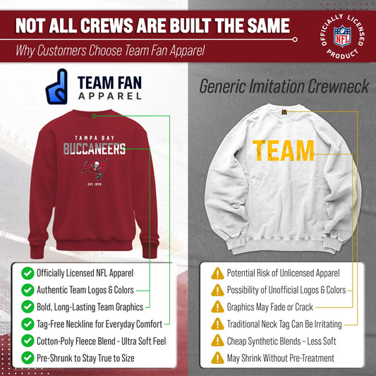 Tampa Bay Buccaneers Adult NFL Diagonal Fade Color Block Crewneck Sweatshirt - Cardinal