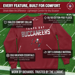 Tampa Bay Buccaneers Adult NFL Diagonal Fade Color Block Crewneck Sweatshirt - Cardinal