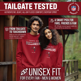 Tampa Bay Buccaneers Adult NFL Diagonal Fade Color Block Crewneck Sweatshirt - Cardinal