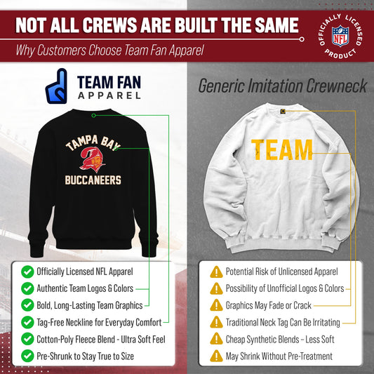 Tampa Bay Buccaneers NFL Adult Unisex Retro Gameday Ultra Soft Fleece Crewneck Sweatshirt - Black