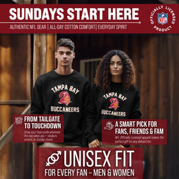 Tampa Bay Buccaneers NFL Adult Unisex Retro Gameday Ultra Soft Fleece Crewneck Sweatshirt - Black