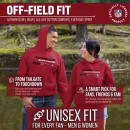 Tampa Bay Buccaneers Adult NFL Speed Stat Sheet Fleece Hooded Sweatshirt - Cardinal