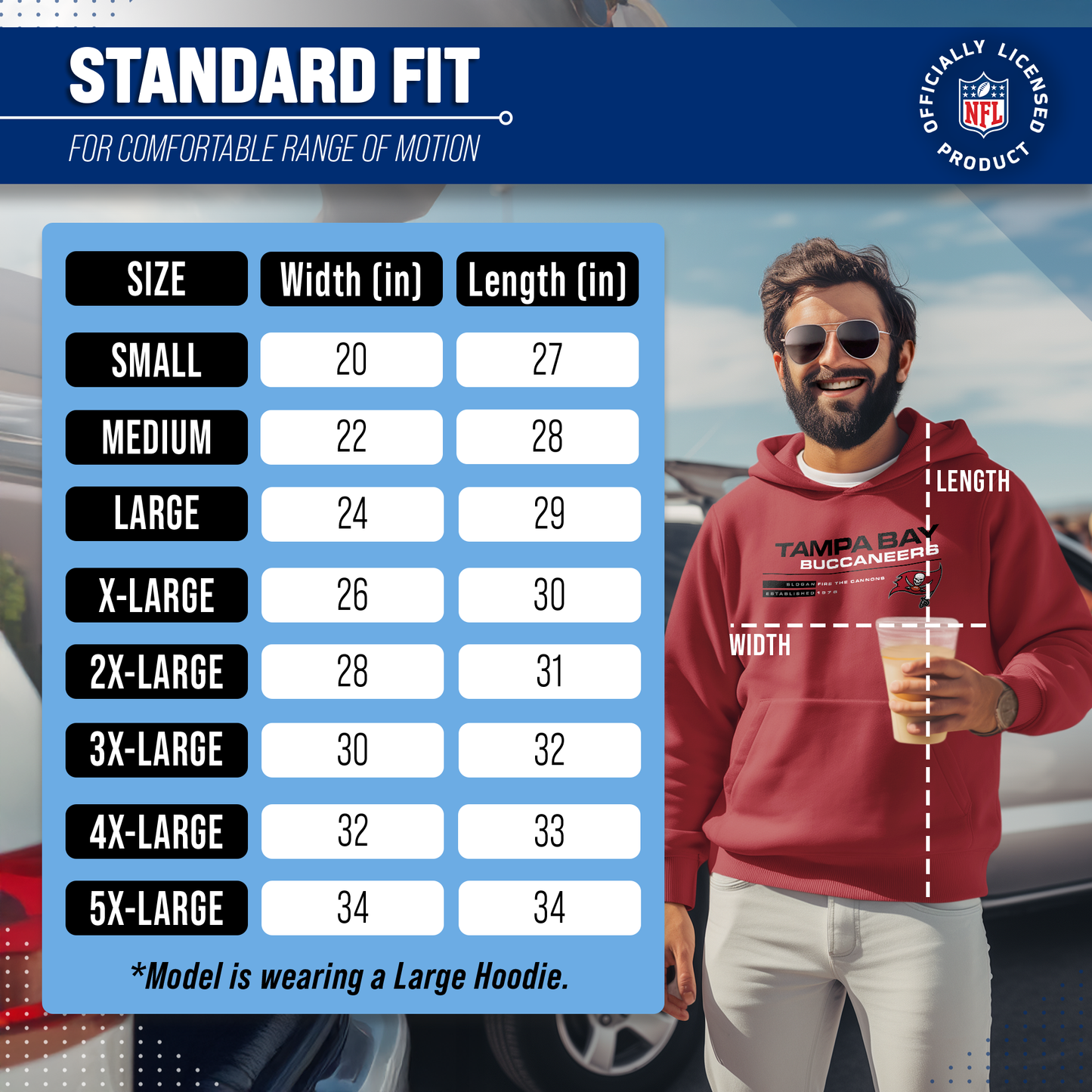 Tampa Bay Buccaneers Adult NFL Speed Stat Sheet Fleece Hooded Sweatshirt - Cardinal