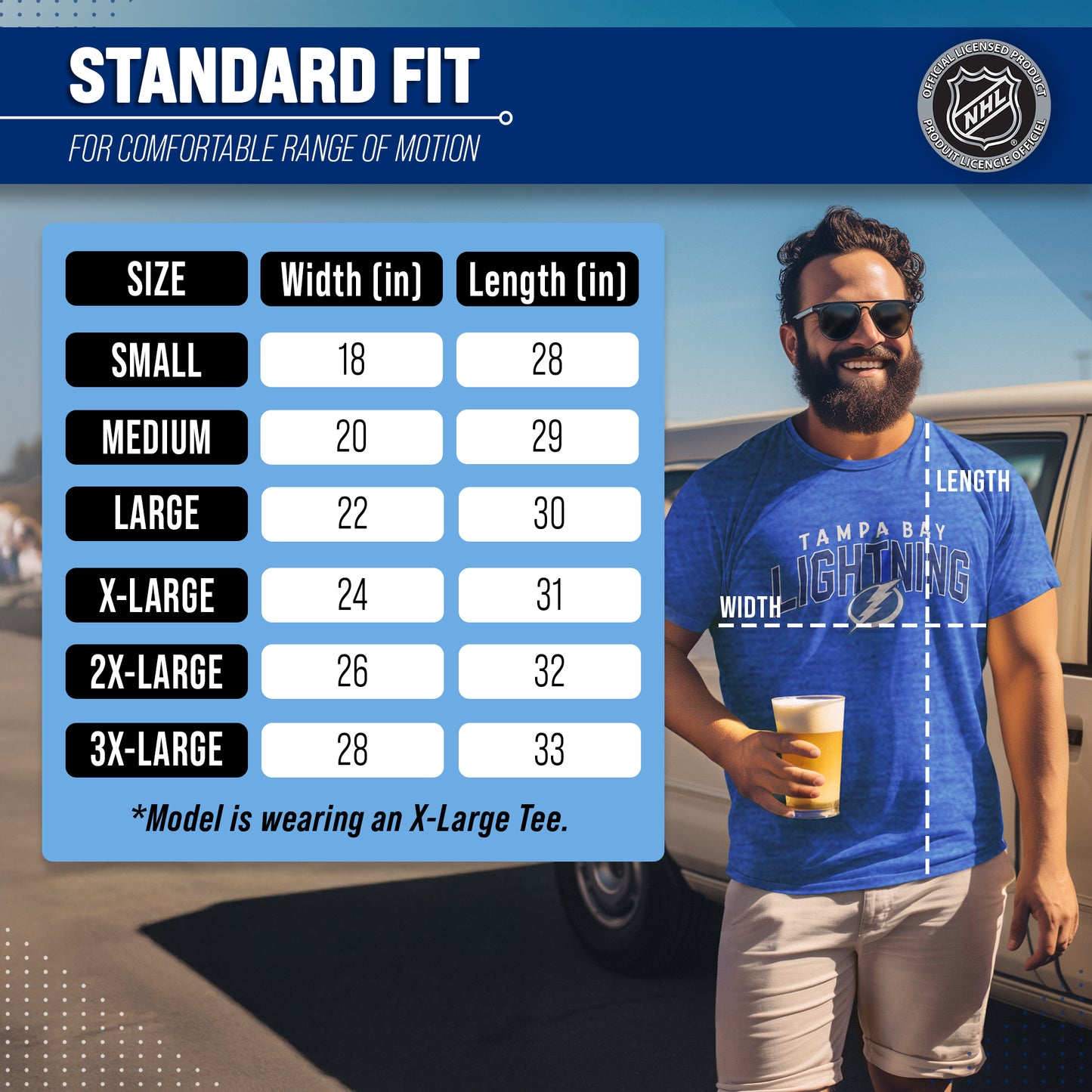 Tampa Bay Lightning NHL Adult Powerplay Heathered Unisex T-Shirt - Royal