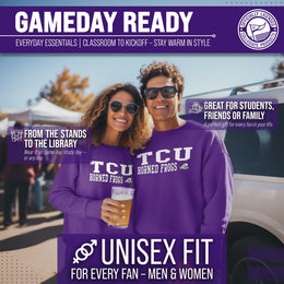 TCU Horned Frogs Adult Arch & Logo Soft Style Gameday Crewneck Sweatshirt - Purple